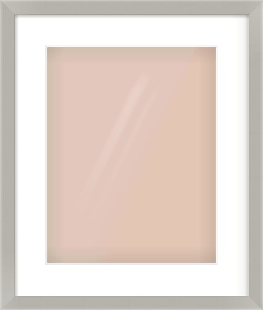 Grey Flat Frame for 11 × 14in artwork, with Smooth White Single Mount