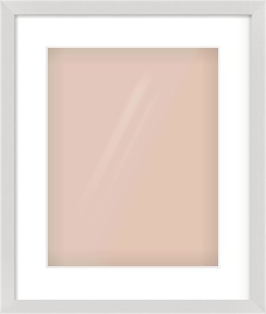 Silver Flat Frame for 11 × 14in artwork, with Smooth White Single Mount