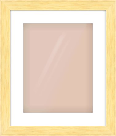 Natural Wood Stepped Flat Frame for 11 × 14in artwork, with Smooth White Single Mount