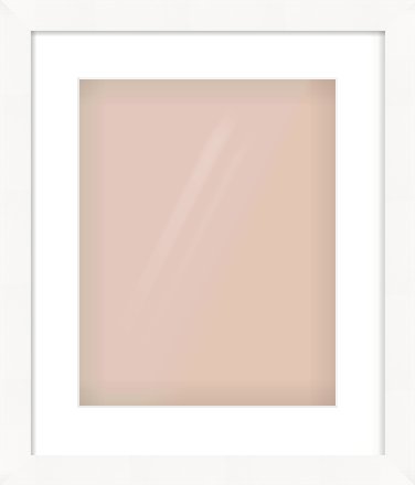 White Flat Frame for 11 × 14in artwork, with Smooth White Single Mount