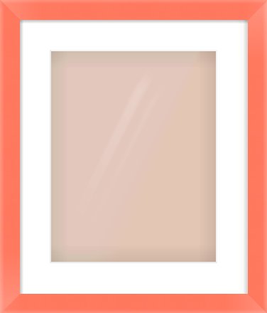 Orange Paint Flat Frame for 11 × 14in artwork, with Smooth White Single Mount