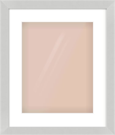 Matte Silver Flat Frame for 11 × 14in artwork, with Smooth White Single Mount