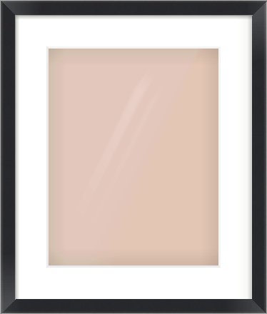 Black/Silver Flat Frame for 11 × 14in artwork, with Smooth White Single Mount