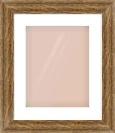 Characteristic Brown Flat Frame for 11 × 14in artwork, with Smooth White Single Mount