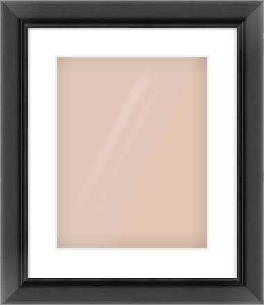 Black Reverse Frame for 11 × 14in artwork, with Smooth White Single Mount