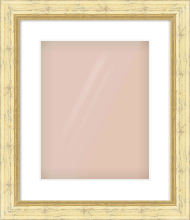 Gold Reverse Frame for 11 × 14in artwork, with Smooth White Single Mount