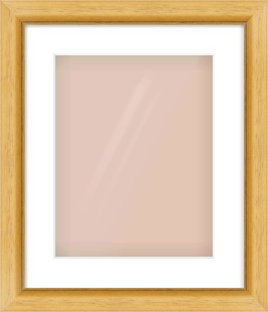 Natural Wood Reverse Frame for 11 × 14in artwork, with Smooth White Single Mount