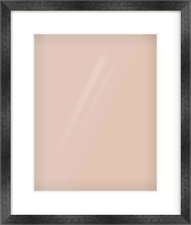 Black Flat Frame for 11 × 14in artwork, with Smooth White Single Mount