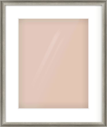 Silver Cushion Frame for 11 × 14in artwork, with Smooth White Single Mount