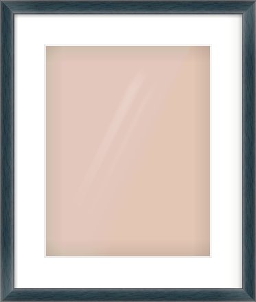 Aqua Blue Stain Cushion Frame for 11 × 14in artwork, with Smooth White Single Mount