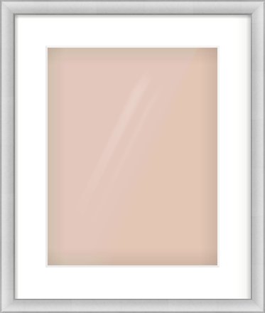 Silver Cushion Frame for 11 × 14in artwork, with Smooth White Single Mount