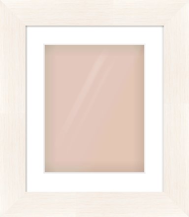 Ivory Driftwood Flat Frame for 11 × 14in artwork, with Smooth White Single Mount
