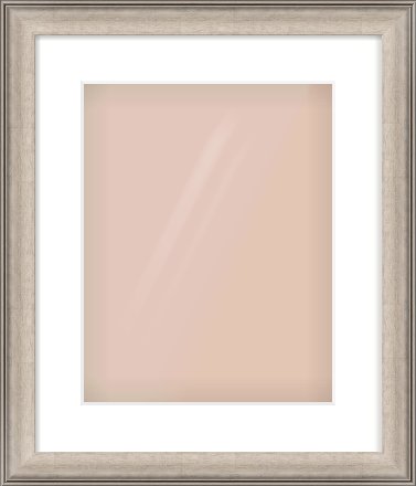 Champagne Silver Scoop Frame for 11 × 14in artwork, with Smooth White Single Mount