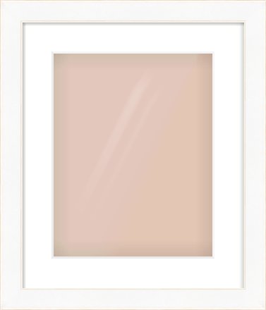 White Flat With Bevel Frame for 11 × 14in artwork, with Smooth White Single Mount