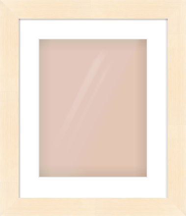 Natural Wood Flat Frame for 11 × 14in artwork, with Smooth White Single Mount