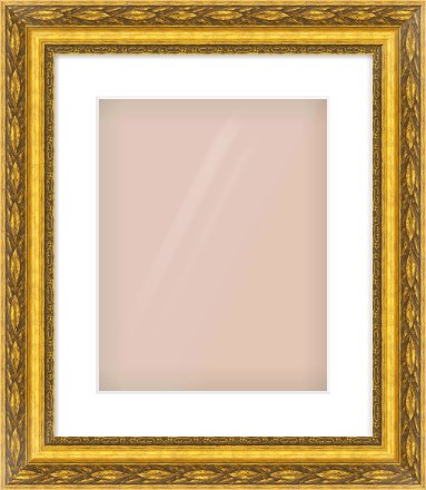 Gold Spoon Frame for 11 × 14in artwork, with Smooth White Single Mount