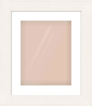 Ivory Flat Frame for 11 × 14in artwork, with Smooth White Single Mount