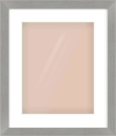 Pale Grey Flat Frame for 11 × 14in artwork, with Smooth White Single Mount