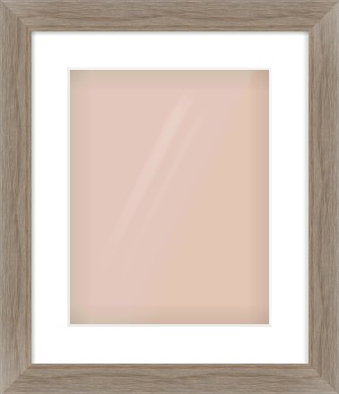 Grey Wood Flat Frame for 11 × 14in artwork, with Smooth White Single Mount