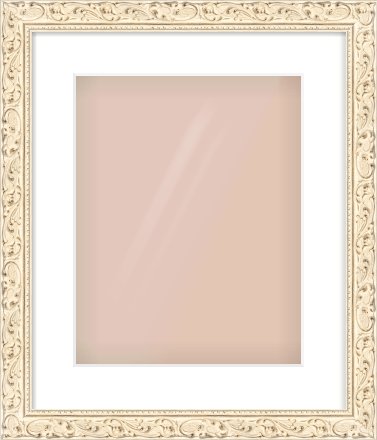 White Decorative Frame for 11 × 14in artwork, with Smooth White Single Mount