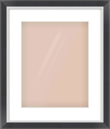 Black/Silver Flat Frame for 11 × 14in artwork, with Smooth White Single Mount