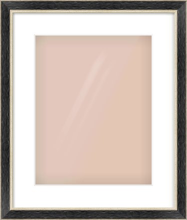 Black & Champagne Silver Reverse Frame for 11 × 14in artwork, with Smooth White Single Mount