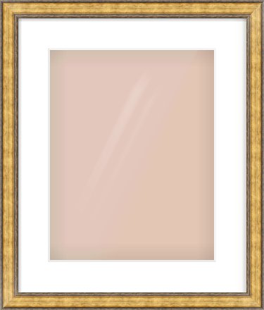 Gold Spoon Frame for 11 × 14in artwork, with Smooth White Single Mount