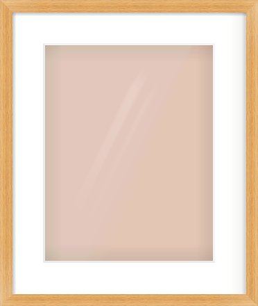 Oak Veneer Flat Frame for 11 × 14in artwork, with Smooth White Single Mount