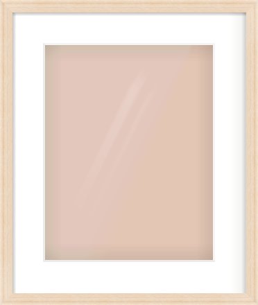 Natural Wood Flat Frame for 11 × 14in artwork, with Smooth White Single Mount