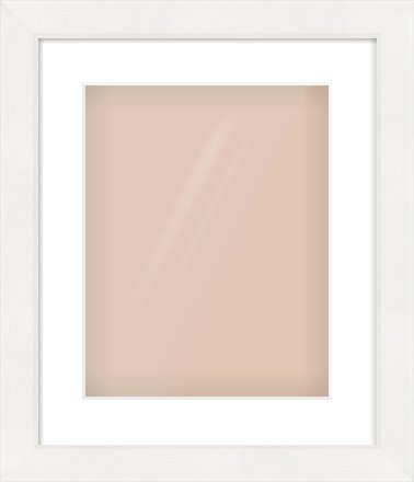 White Beveled Frame for 11 × 14in artwork, with Smooth White Single Mount