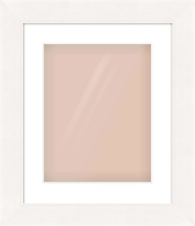 White Beveled Frame for 11 × 14in artwork, with Smooth White Single Mount