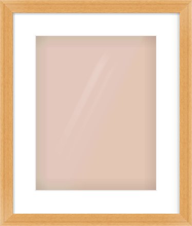 Oak Veneer Flat Frame for 11 × 14in artwork, with Smooth White Single Mount