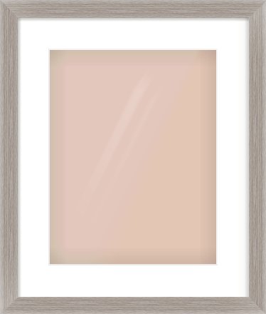 Grey Flat Frame for 11 × 14in artwork, with Smooth White Single Mount