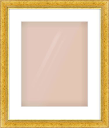 Gold Reverse Frame for 11 × 14in artwork, with Smooth White Single Mount