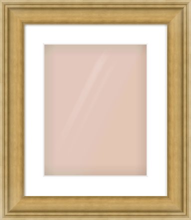 Gold Scoop Frame for 11 × 14in artwork, with Smooth White Single Mount