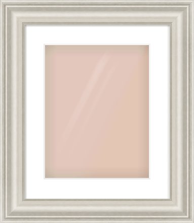 Silver Scoop Frame for 11 × 14in artwork, with Smooth White Single Mount