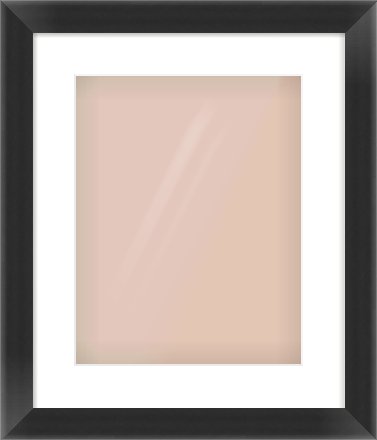 Black Cushioned Bevel Frame for 11 × 14in artwork, with Smooth White Single Mount