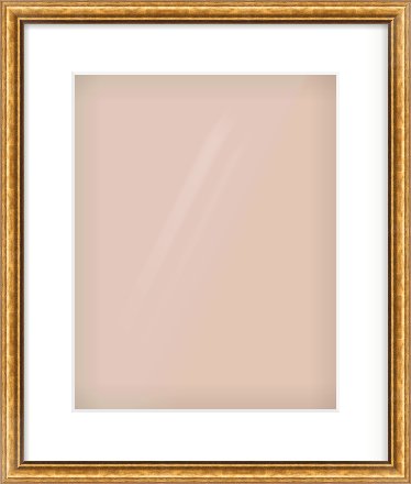Gold Cushion Frame for 11 × 14in artwork, with Smooth White Single Mount