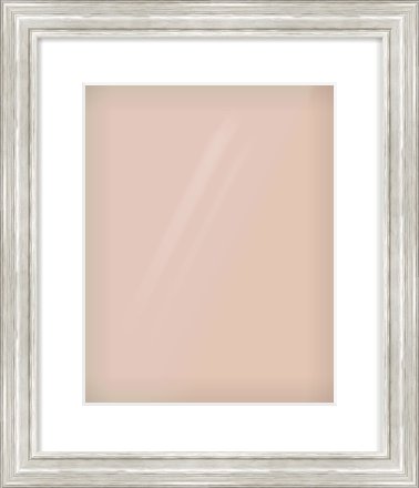 Silver Scoop Frame for 11 × 14in artwork, with Smooth White Single Mount