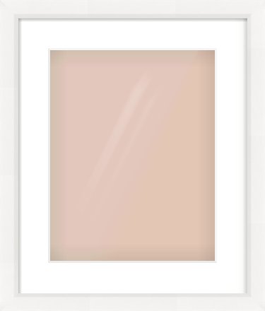 White Beveled Frame for 11 × 14in artwork, with Smooth White Single Mount