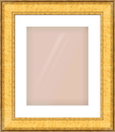 Gold Flat Frame for 11 × 14in artwork, with Smooth White Single Mount
