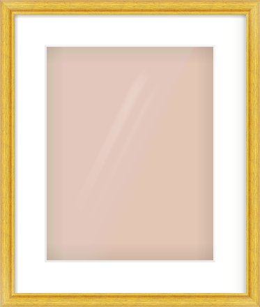 Gold Cushion Frame for 11 × 14in artwork, with Smooth White Single Mount