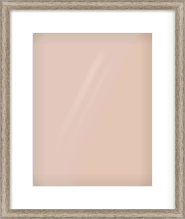 Silver Cushion Frame for 11 × 14in artwork, with Smooth White Single Mount