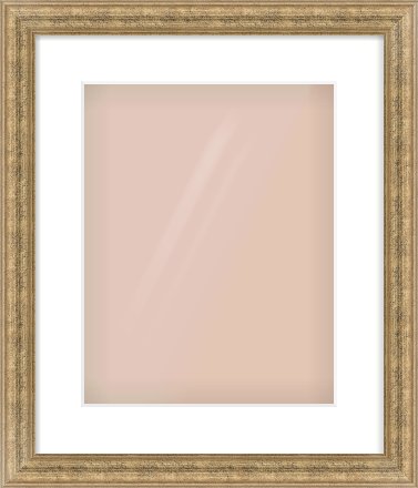 Distressed Gold Dome Frame for 11 × 14in artwork, with Smooth White Single Mount