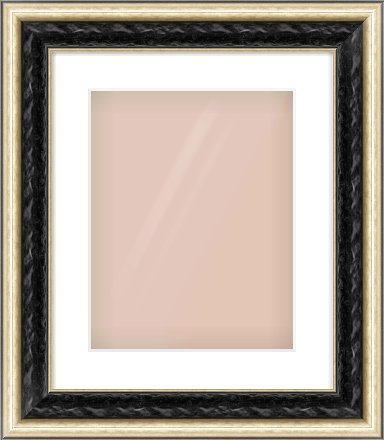 Black & Champagne Silver Spoon Frame for 11 × 14in artwork, with Smooth White Single Mount
