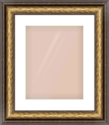 Gold Spoon Frame for 11 × 14in artwork, with Smooth White Single Mount