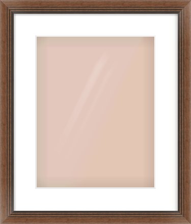 Brown Flat Frame for 11 × 14in artwork, with Smooth White Single Mount