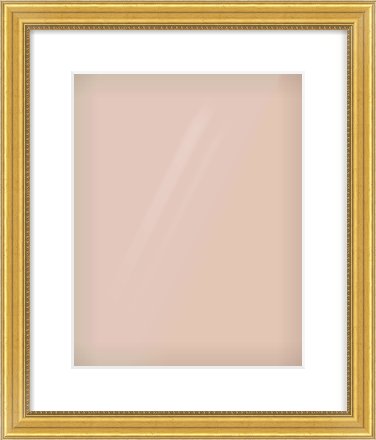 Gold Spoon Frame for 11 × 14in artwork, with Smooth White Single Mount