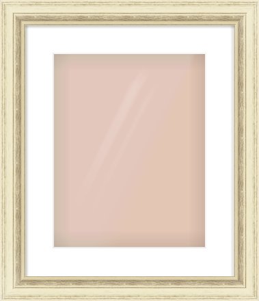 Ivory Distressed Frame for 11 × 14in artwork, with Smooth White Single Mount