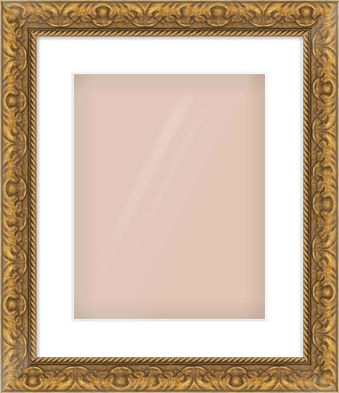 Gold Scoop Frame for 11 × 14in artwork, with Smooth White Single Mount